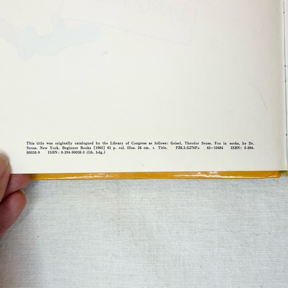 Vintage Fox in Socks Dr. Seuss's Book 1965 - Picture 6 of 13